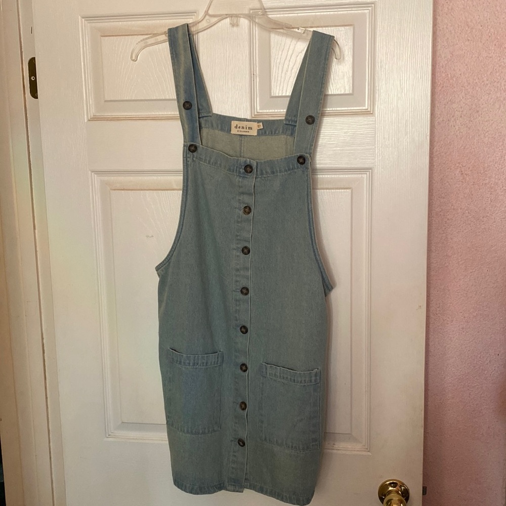 Ellison Blue Denim Jumper Dress - Size Large. Brand New, Never Worn. 100% Cotton